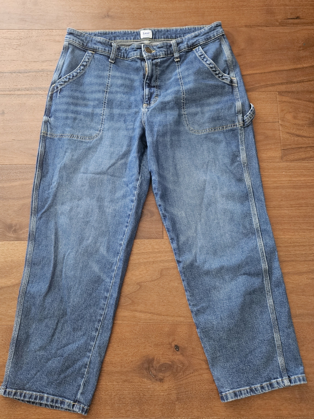 Vintage Lee Workwear Carpenter Capri Jeans Women’s‎ Utility Denim Pants 32"waist
